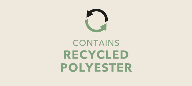 Contains recycled polyester.