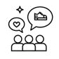 Illustration of 3 people talking about clothes.