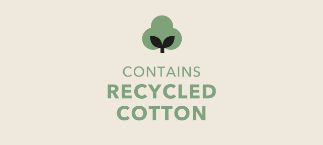 Contains recycled cotton.