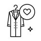 Illustration of a coat with a heart symbol.