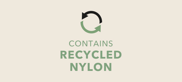 Contains recycled nylon.