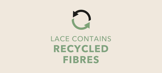 Lace contains recycled fibres.
